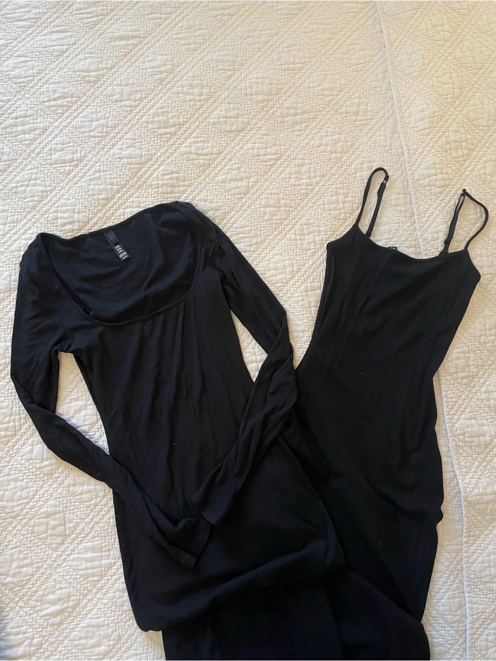 Skims bundle Long Sleeve Dress & Black Spaghetti Strap Slip Dress